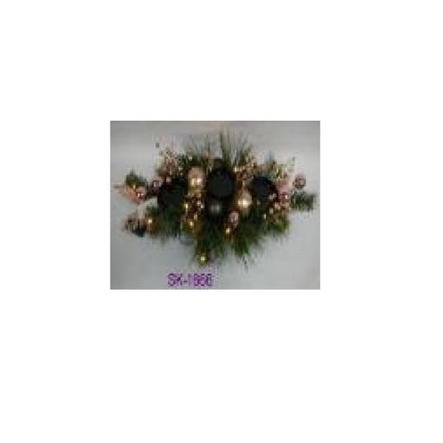 National Tree RAC-SK1663-1 72 in. Decorated Pine Garland with Bow Gold Ornaments - Berries LED