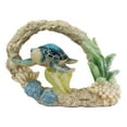 thumbnail image 3 of Ebros Nautical Blue Shell Sea Turtle Swimming By Coral Reef Decorative Statue, 3 of 6
