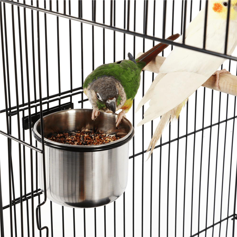 Yaheetech 59'' H Open Top Rolling Metal Bird Cage with Stand, Black