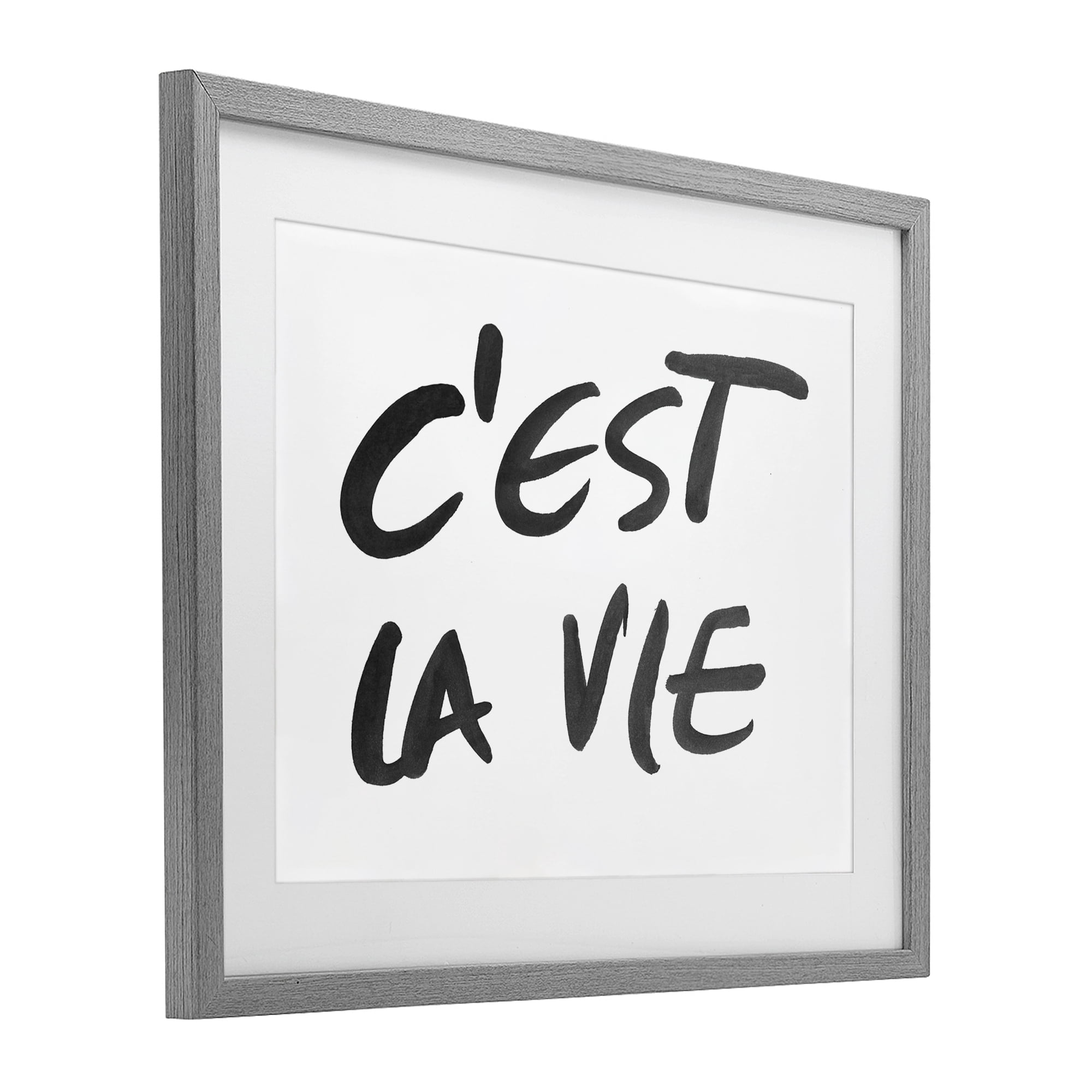 Stupell Industries C'est La Vie Minimal Text Gray Framed Print Under Glass, design by SD Graphics Studio
