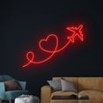 thumbnail image 4 of Handmadetneonsign AirPlane Heart Neon Sign, AirPlane Wall Art Decor, Travel Agency Wall Decor, 4 of 5