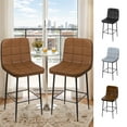 thumbnail image 5 of DONICK Counter Height Bar Stools Upholstered PU Metal Legs Kitchen Island Stools(Yellow,Set of 2), 5 of 10