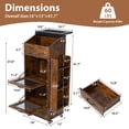 thumbnail image 6 of JOIVI 16.0" Potato and Onion Storage Bin on Wheels, 4-Tier Rolling Fruit and Vegetable Organizer with Side Rack & Drawers, Movable Bread Box Cabinet with Mesh Doors for Kitchen, Rustic Brown, 6 of 8
