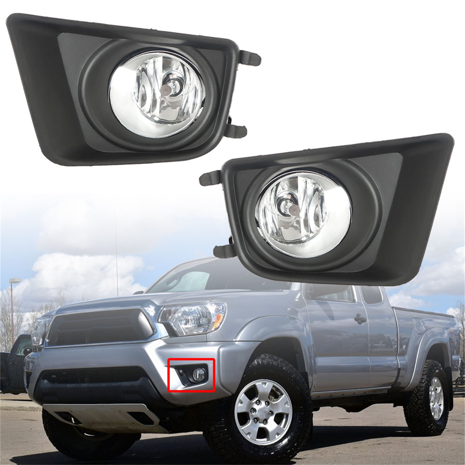 LABLT Clear Fog Lights Bumper Driving Lamp+Bulbs For 20122015 Toyota