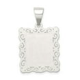 thumbnail image 4 of Sterling Silver Square Diamond-cut Letter M Initial Pendant Charm, 4 of 4