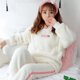 thumbnail image 4 of Conjunto de pijama de franela para mujer, ropa de dormir cálida y suave, pantalones sueltos con capucha, ropa de casa de invierno, 4 of 5