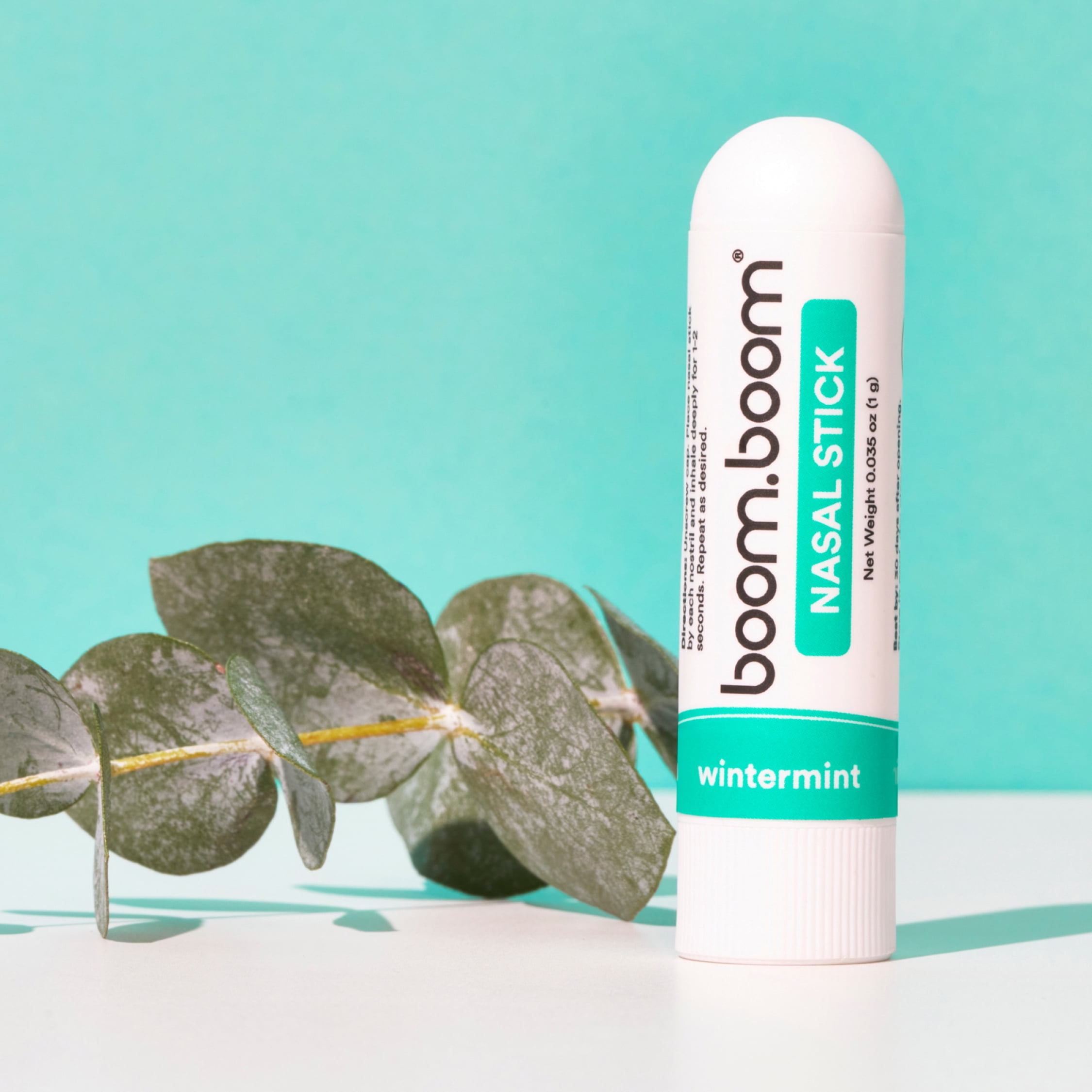 BoomBoom All Natural Breathe Nasal Inhaler, Sinus & Allergy Relief, Wintermint, 0.035 oz, 1 Stick