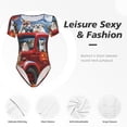 thumbnail image 4 of Saiise Pyjama à Manches Courtes Motif Citrouilles pour Femmes Col Rond Extensible avec Fermeture à Pression-TTG, 4 of 7