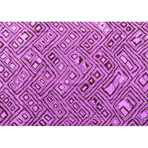 Ahgly Company Indoor Rectangle Abstract Purple Modern Area Rugs, 6' x 9'