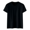 thumbnail image 5 of GEWSEY Women's Short Sleeve Round Neck T Shirt Front Twist Tunic Tops Casual Loose Fitted (Black, XL), 5 of 5