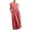 Red, variant on Charella Womens Fashion Solid Sleeveless Round-neck Retro Cotton Linen Long Dress Red,L