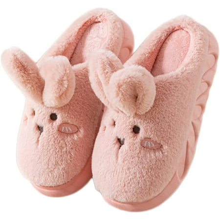 

CoCopeaunt Women Cozy Memory Foam Slippers Cute Rabbit Ear Warm Fuzzy House Shoes Anti-Skid Thick Sole Indoor Outdoor