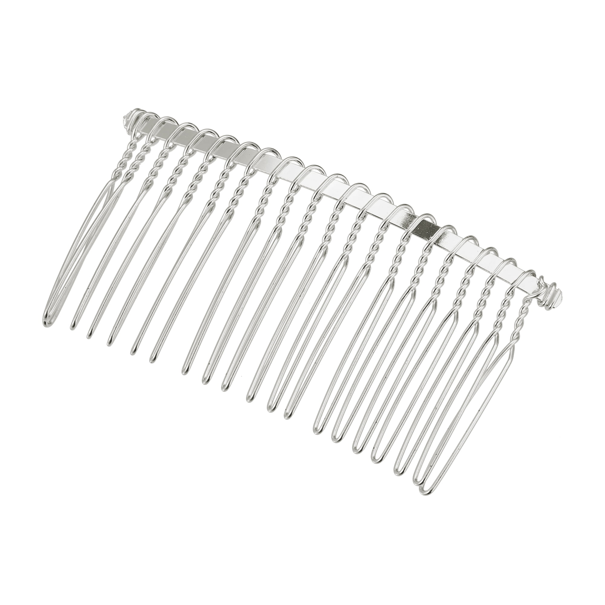 Unique Bargains 12 Pcs No Slip Hair Side Combs Accessories Metal 3" Silver Tone