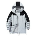 thumbnail image 2 of Mens Big & Tall Rain Jackets Plus Size S-4X 3 in 1 Raincoats with Zipper Pockets and Hoodie Long Sleeve Removeable Fleece Jacket Thermal Hiking Coat, 2 of 8