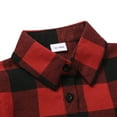 thumbnail image 3 of Seyurigaoka Christmas Parent-child Outfits, Long Sleeve Lapel Single-breasted Plaid Shirt (Black White, Red Black), 3 of 6
