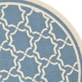 thumbnail image 3 of SAFAVIEH Courtyard Allison Geometric Bordered Indoor/Outdoor Area Rug, 5'3" x 5'3" Round, Blue/Beige, 3 of 5