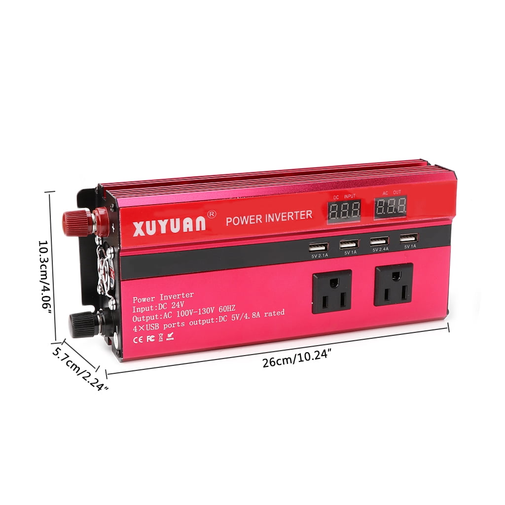 4000W Solar Power Inverter Sine Wave LED 4 USB DC12 To AC110V/220V Convert