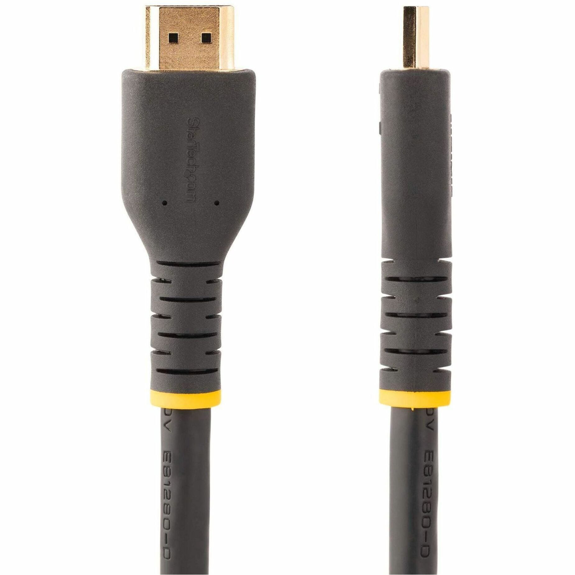 StarTech.com 30ft (10m) Active HDMI Cable w/ Ethernet - HDMI 2.0 4K 60Hz UHD - Rugged HDMI Cord w/ Aramid Fiber - Durable High Speed HDMI Cable - Heavy-Duty HDMI 2.0 Cable, Black, Black