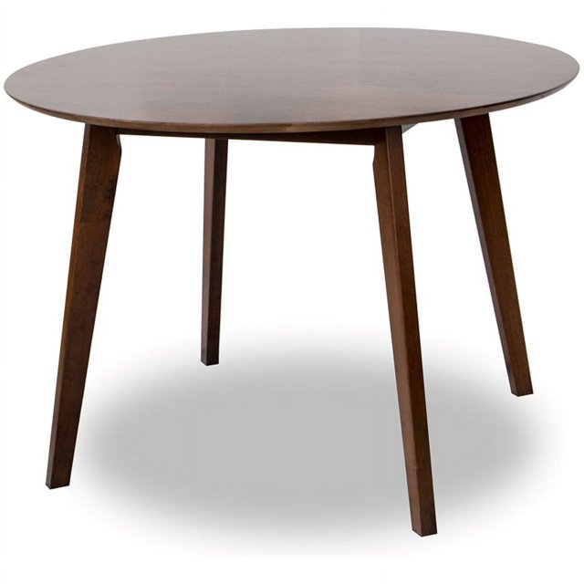 Allora Table à Manger Ronde Moderne Mi-Siècle Piper Noyer Brun