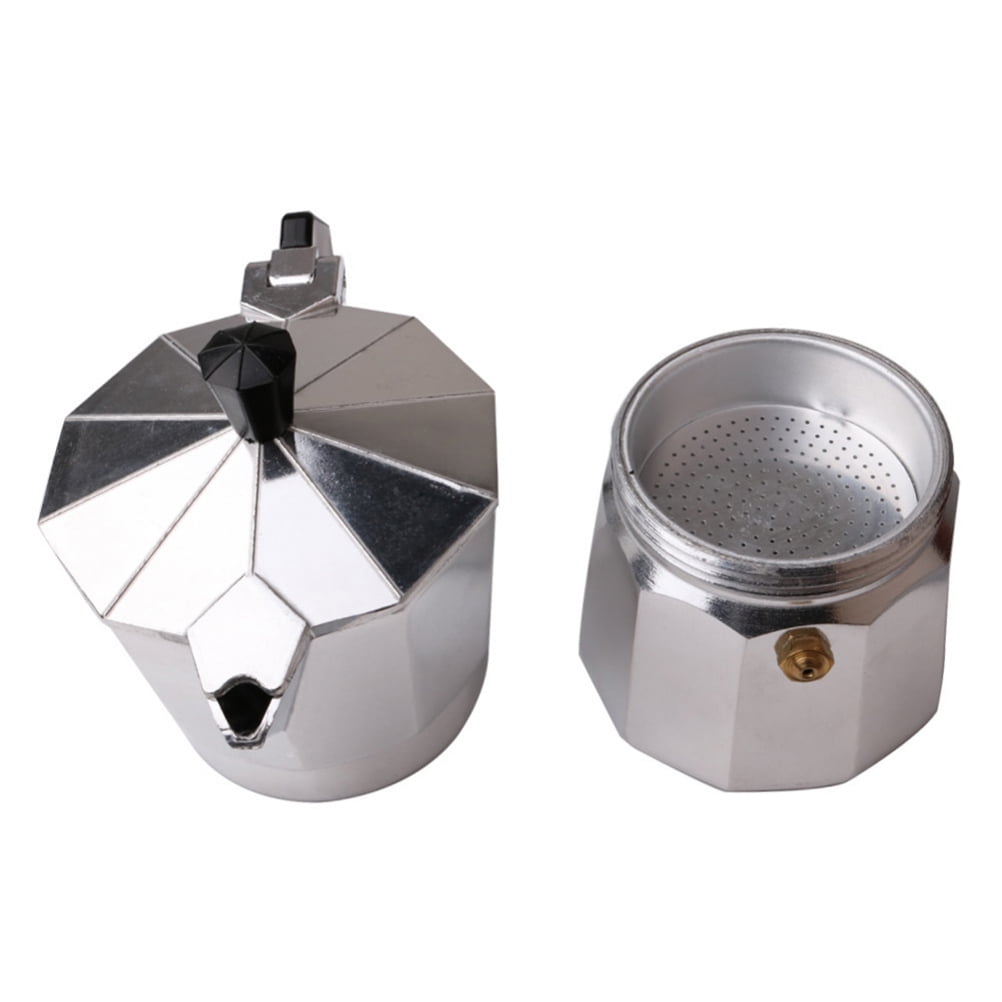 Aluminum Mocha Coffee Maker, Espresso Percolator Stove Top Pot Kettle,  European Style Octagonal Pot Coffee Pot Silver pinshui 