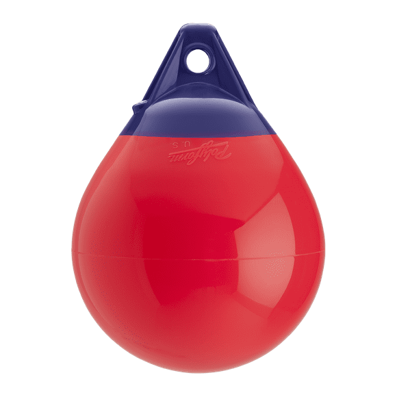 Polyform Mooring Buoy 73-917-132 A-1 Red W/Bar Code; 11 Inch Diameter x 15 Inch Length; 1 Inch Rope Eye Diameter; Red; PVC; With Bar Code; For Boats 15 Feet To 30 Feet In Length