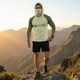thumbnail image 7 of Men's UPF 50+ Sun Hoodie Long Sleeve Hooded Fishing Shirt Solid Pullover Cooling Ice Silk Breathable Quick-Dry Moisture Wicking 4-Way Stretch for Commute Fishing Hiking Light Green M, 7 of 7