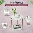 thumbnail image 3 of vhibuon - Side End Table with Black Faux Marble Storage Shelves &amp; Gold Metal Frame  Nightstand for Bedroom  Living Room  or Modern Accent Table, 3 of 9