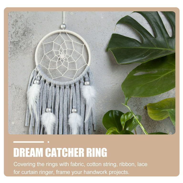 Kit to Make 4 Ring White & Grey Dream Catcher - Adults Crafts