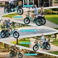 thumbnail image 3 of NOMIGO Two Seater Electric Tricycle Pre-assembled 7 Speed 3 Wheel Electric Bicycle Max 20MPH 20*4.0" Fat Tire W/ 48V 20Ah Lithium Battery 750W Motor Electric Tricycle for Adults with 2 Baskets Green, 3 of 10