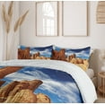 thumbnail image 6 of Ambesonne Desert Duvet Cover Sets, Bizarre Sandstone Cliffs, 2-King, Navy Blue Mustard Orange, 6 of 7