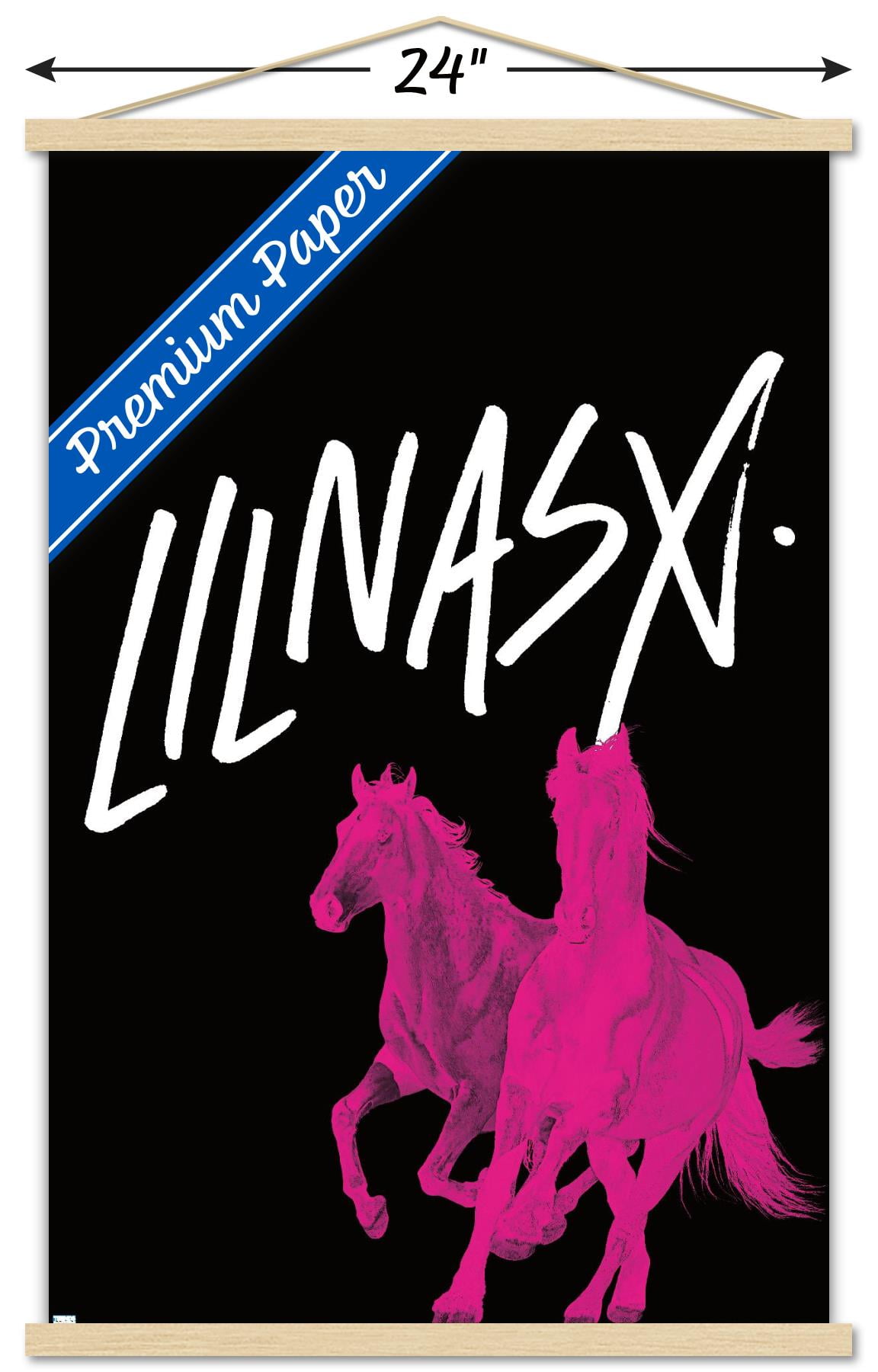 Lil Nas - Horses Wall Poster with Wooden Magnetic Frame, 22.375" x 34"
