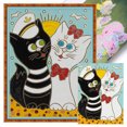 thumbnail image 1 of Hilo Algodón Ecológico Bordado Kit Punto Cruz Con Gatos Impresos 11CT Arte 30x40cm, 1 of 9