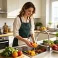 thumbnail image 4 of Unisex Waterproof and Oil-Resistant Kitchen Apron with Adjustable Neck Strap, Wipeable PVC Material, Front Pocket, 70 x 68 cm, Multicolor, 4 of 6