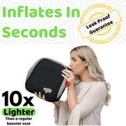 BubbleBum Booster Seats Inflatable Booster Car Seats for Kids Aged 4 to 11 Years, Black Style
