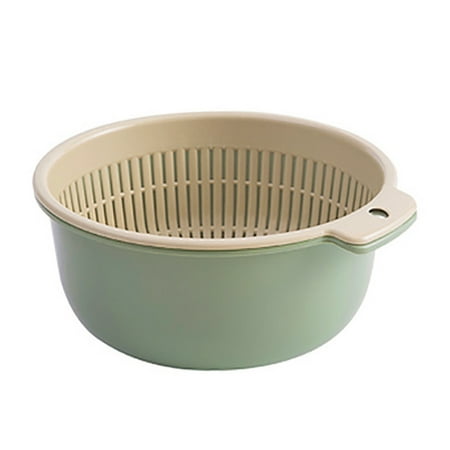 

Juhai 2Pcs/Set Drain Basket Food Grade Good Load Capacity Plastic Multifunctional Fruit Vegetable Drain Colander Bowl for Home