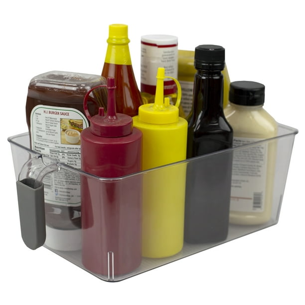 Large PullOut Plastic Storage Bin with Soft Grip Handle
