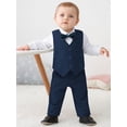 thumbnail image 4 of 4pcs Infant & Toddler Clothing Boy'S Classic Gentleman'S Suit Long Sleeve 1pc Shirt, Vest, Pants, Bow Tie Suit Dress Suit, 4 of 8