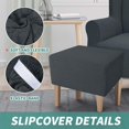 thumbnail image 4 of SHILIU-Ottoman Cover Latest Jacquard Design High Stretch Folding Storage Footstool Protector Rectangle Removable Slipcover (Ottoman X-Large, Dark Gray), 4 of 4