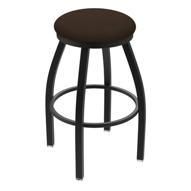 XL 802 Misha 36" Swivel Extra Tall Bar Stool with Black Wrinkle Finish and Rein Coffee Seat