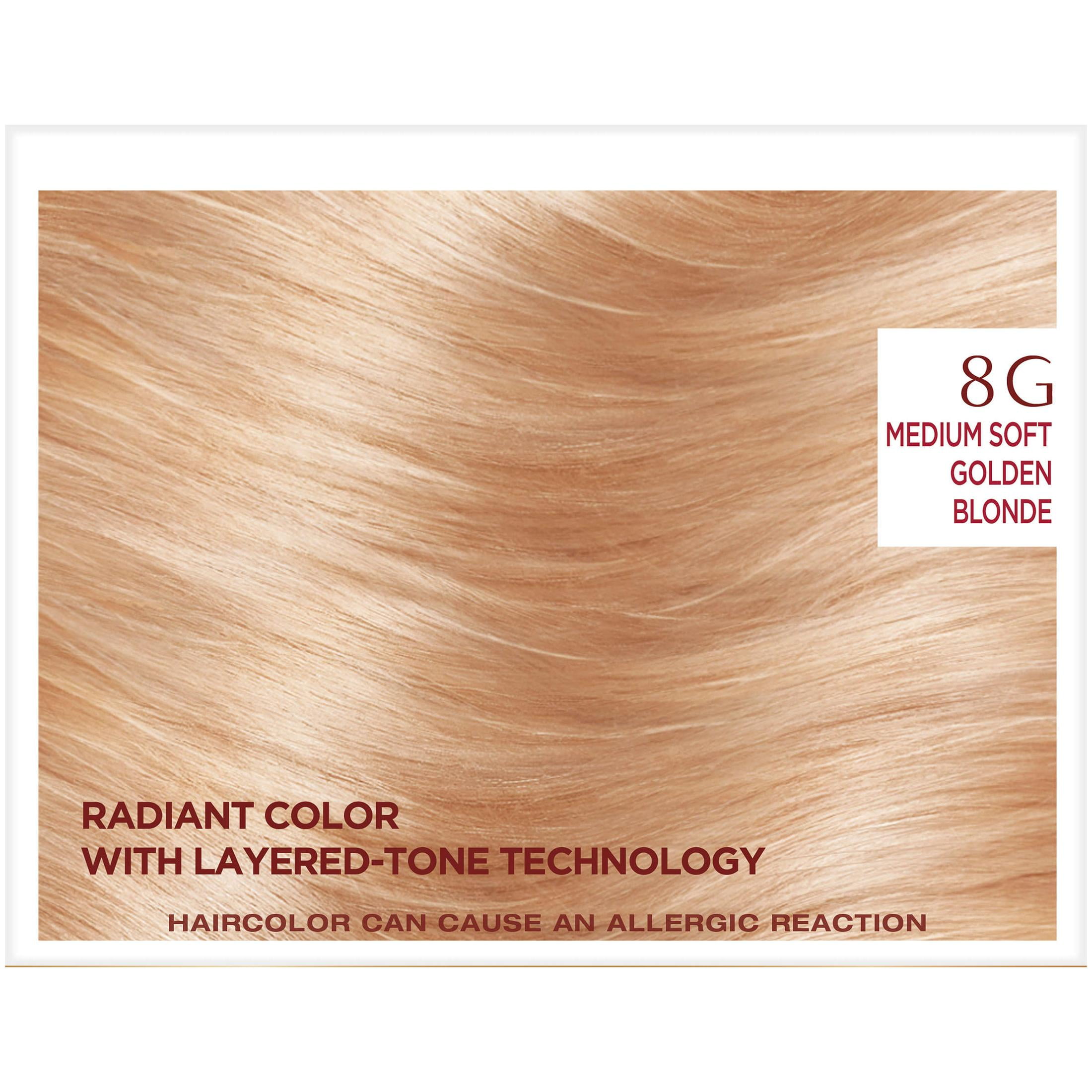L'Oreal Paris Excellence Age Perfect Hair Color Kit, 8G Medium Soft Golden Blonde
