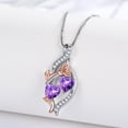 thumbnail image 6 of Taioiat Double Birthstone Necklaces for Women 18K Gold Plated Birthstone Rose Flower Jewelry Anniversary Valentines Day Mother's Day Birthday Gifts for Her Wife Girlfriend Mom, 6 of 7