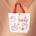 thumbnail image 6 of fenteer Canvas Bags Cute Washable Sturdy Handbags Lightweight Reusable Shopping Bags Cat, 6 of 8