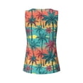 thumbnail image 5 of Picia Hawaii Palms Pattern Women's Workout Tank Top,Breathable Activewear,Slim Fit Athletic Top,Versatile Workout Moisture-wicking top-X-Large, 5 of 9
