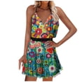 thumbnail image 1 of Vestido HUOGUO, sin mangas, cuello en V, estampado casual, para mujer, 1 of 3
