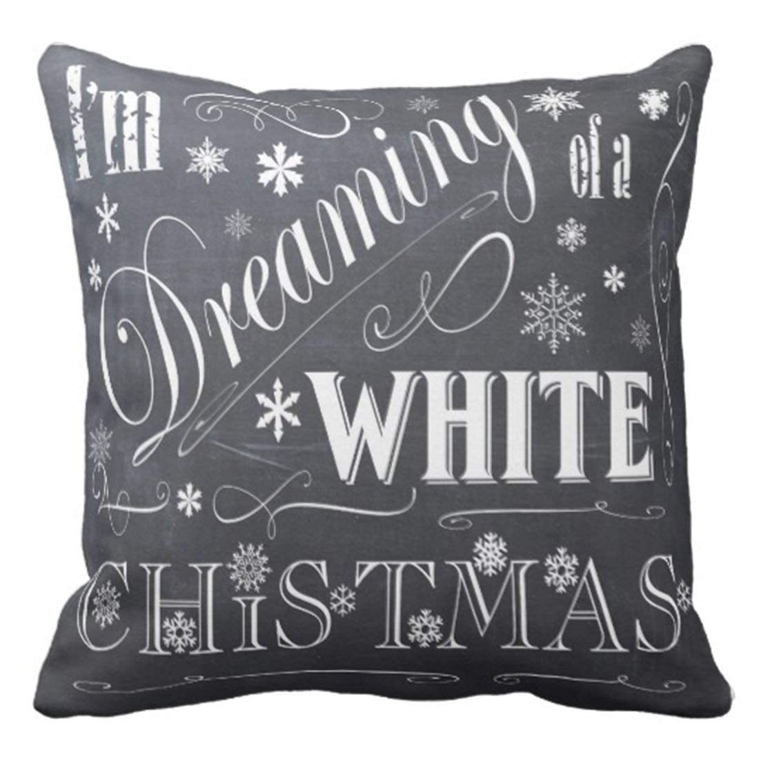 BPBOP Holiday Chalkboard White Christmas Pillowcase Throw Pillow Cover 20x20 inches Walmart
