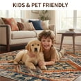 thumbnail image 3 of KoshiMe 6'x9' Area Rugs for Living Room, Machine Washable Rugs Non-Slip, Low Pile Soft Print Pattern Western Rug for Bedroom, Dining Room, Office, Orange, 3 of 9
