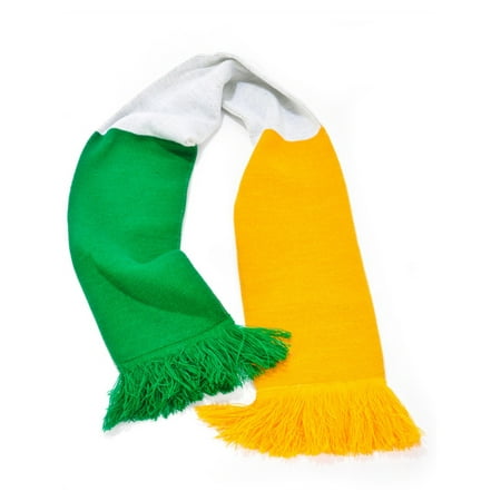 Green White Orange Irish Flag Acrylic Winter Scarf