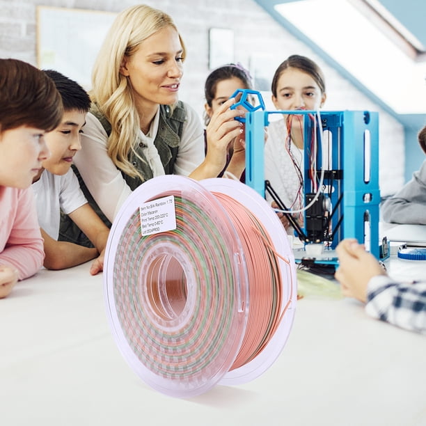 Filamento para impresora 3D Rainbow PLA Macaron de 1,75 mm ampliamente compatible para impresión 3D