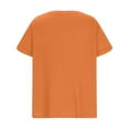 thumbnail image 4 of Plus Size Waffle Knit T Shirts for Women Loose Fit Summer Top Short Sleeve V Neck Casual Solid Color Tee Tshirts L-5XL (XXL, Orange), 4 of 5