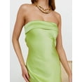 thumbnail image 4 of Vestido largo Realtix de seda satinada sin espalda para mujer, 4 of 6